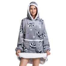 (A8) Slouchy Hooded Slouchy Blanket Sweatshirt Women Warm Sleepwear