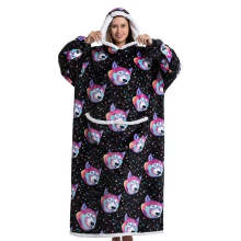(A24) Slouchy Hooded Slouchy Blanket Sweatshirt Women Warm Sleepwear
