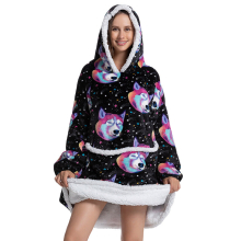 (A9) Slouchy Hooded Slouchy Blanket Sweatshirt Women Warm Sleepwear