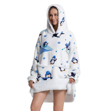 (A1) Slouchy Hooded Slouchy Blanket Sweatshirt Women Warm Sleepwear
