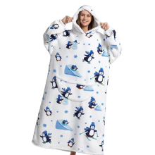 (A16) Slouchy Hooded Slouchy Blanket Sweatshirt Women Warm Sleepwear