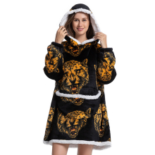 (A13) Slouchy Hooded Slouchy Blanket Sweatshirt Women Warm Sleepwear