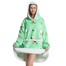 (A10) Slouchy Hooded Slouchy Blanket Sweatshirt Women Warm Sleepwear
