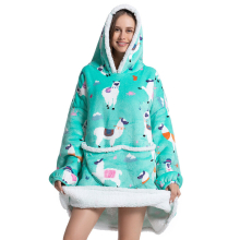 (A12) Slouchy Hooded Slouchy Blanket Sweatshirt Women Warm Sleepwear