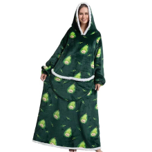 (A21) Slouchy Hooded Slouchy Blanket Sweatshirt Women Warm Sleepwear