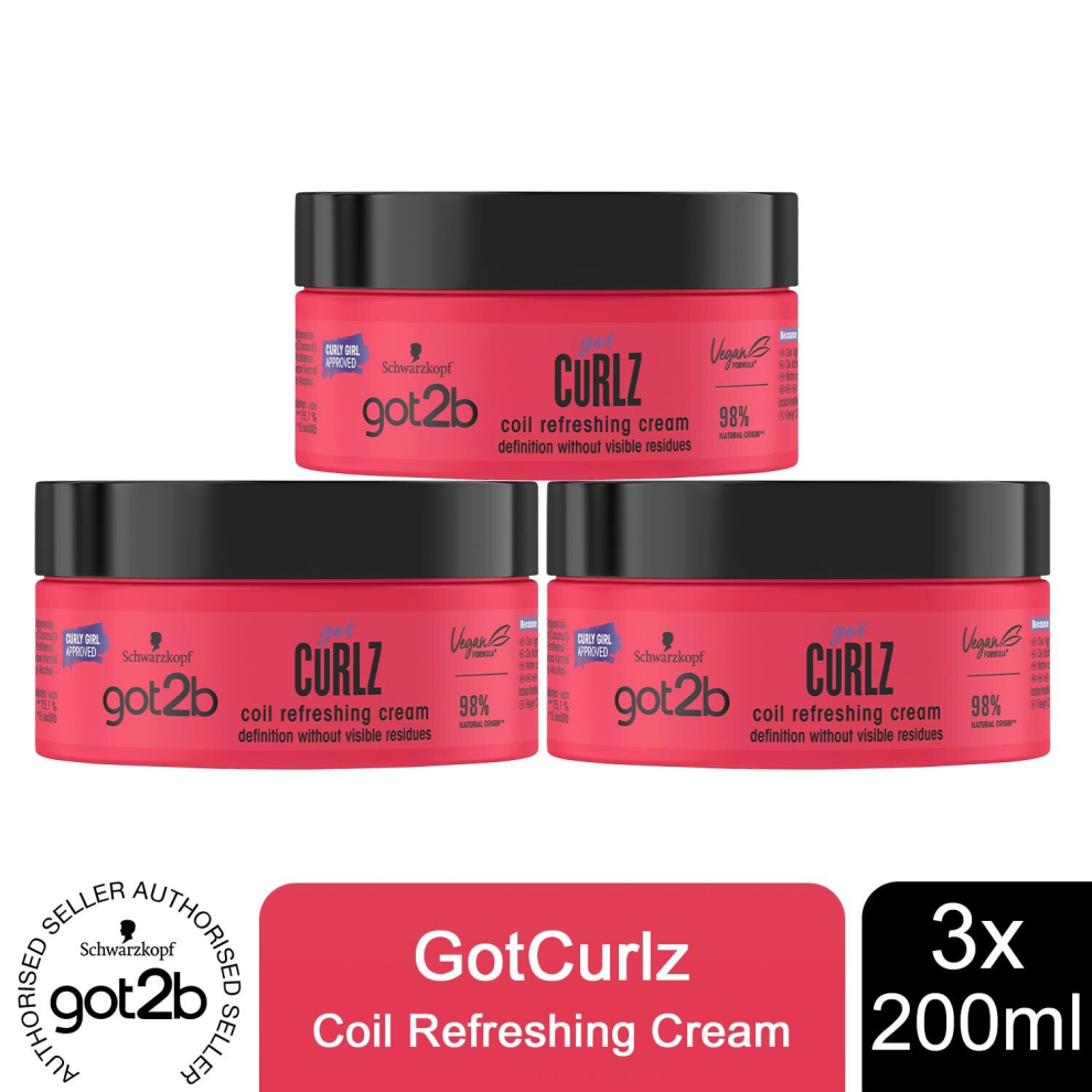 Schwarzkopf Got2b Got Curlz Coil Refreshing Cream, 3x200ml