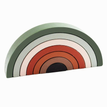 Wooden Rainbow Stacking Blocks Creative Colorful Learning And Educational Construction Light transmission Building Toy For Kids