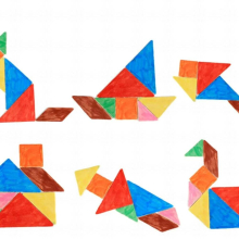Childrens Puzzle Educational toys Wooden Drawing Templates Shapes Set