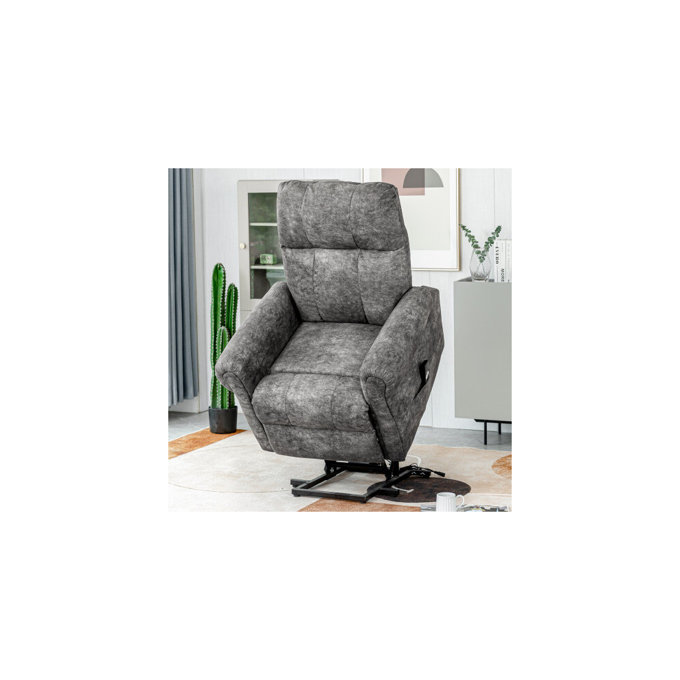 Abrihome Gray Power Lift Recliner Chair For Elderly- Heavy Duty And Safety Motion Reclining,