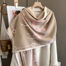 (Khaki) New Fashion Scarf Girls Winter Thickened Students Warm Scarf Pony Theme