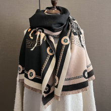 (Black) New Fashion Scarf Girls Winter Thickened Students Warm Scarf Pony Theme