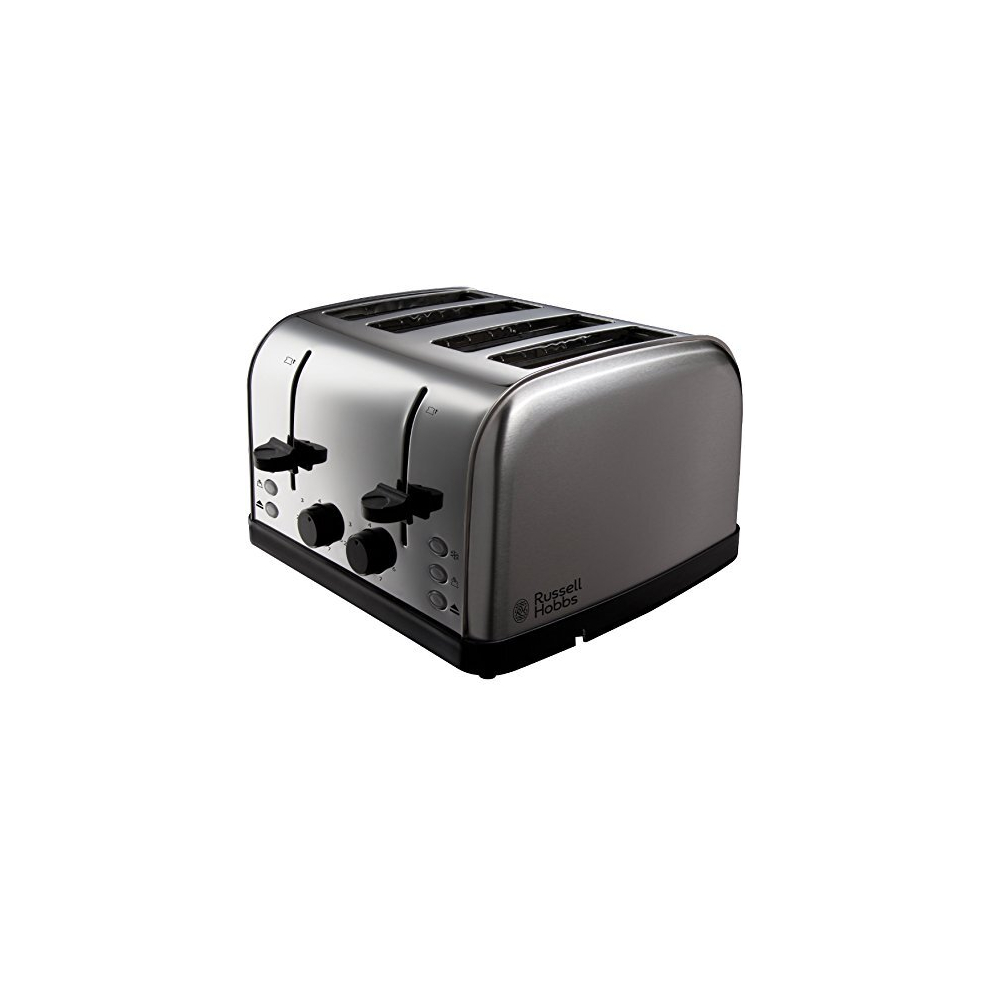 Russell Hobbs 18790 Futura 4-Slice Toaster, 1500 W, Stainless Steel Silver, Four Slice