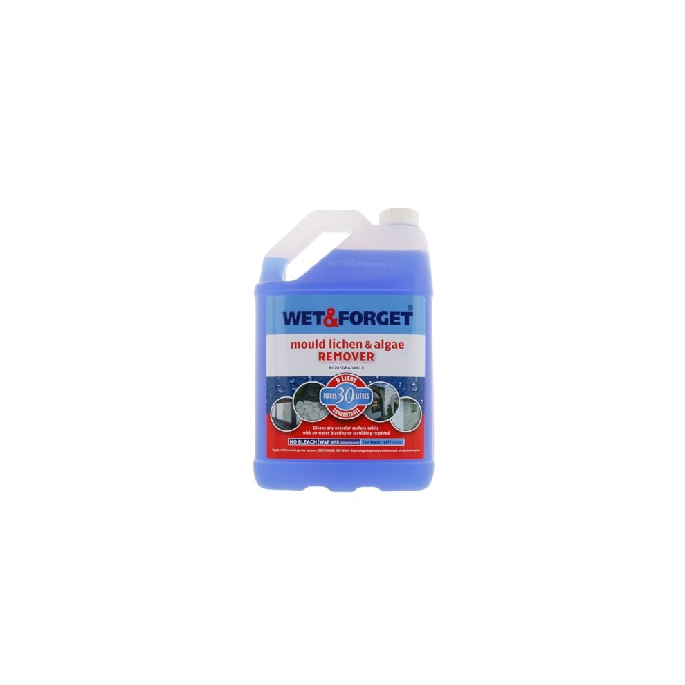 Wet & Forget Mould, Lichen & Algae Remover, Outdoor Cleaning Solution, Black Mould Remover, Bleach Free, 5 Litre