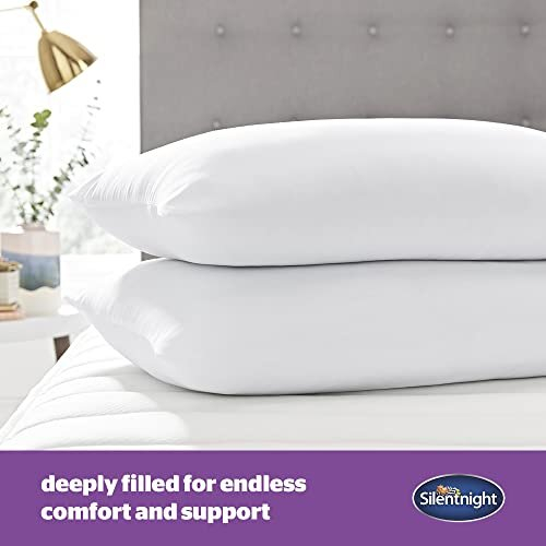 Silentnight Silentnight Deep Sleep Pillows 2 Pack ? Medium Support Comfortable Hollowfibre Bed for Front, Back and Side Sleepers Machine Washable Hypoallergenic 1