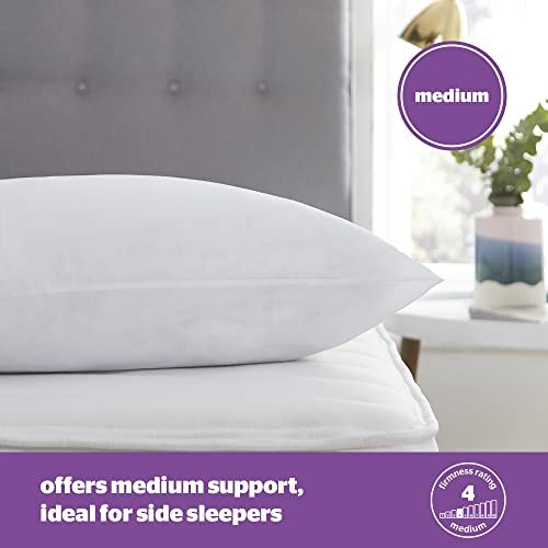 Silentnight Silentnight Deep Sleep Pillows 2 Pack ? Medium Support Comfortable Hollowfibre Bed for Front, Back and Side Sleepers Machine Washable Hypoallergenic 2