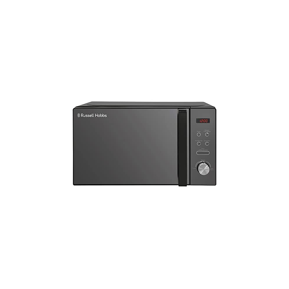 Russell Hobbs RHM2076B 20 Litre 800 W Black Digital Solo Microwave with 5 Power Levels, Automatic Defrost, 8 Auto Cook Menus, Clock & Timer, Easy