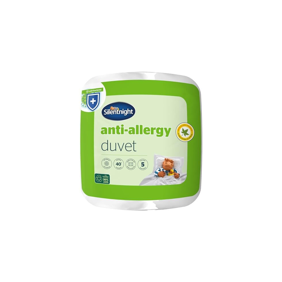 Silentnight Anti Allergy Double Duvet 10.5 Tog - All Year Round Winter Quilt Duvet Anti-Bacterial and Machine Washable - Double Bed
