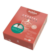 Bolsius Tealight Candles - Clear Cup - White - Box of 24 Transparent Tealights - Long Burning Time of 6 Hours - Interior Decoration - Unscented -