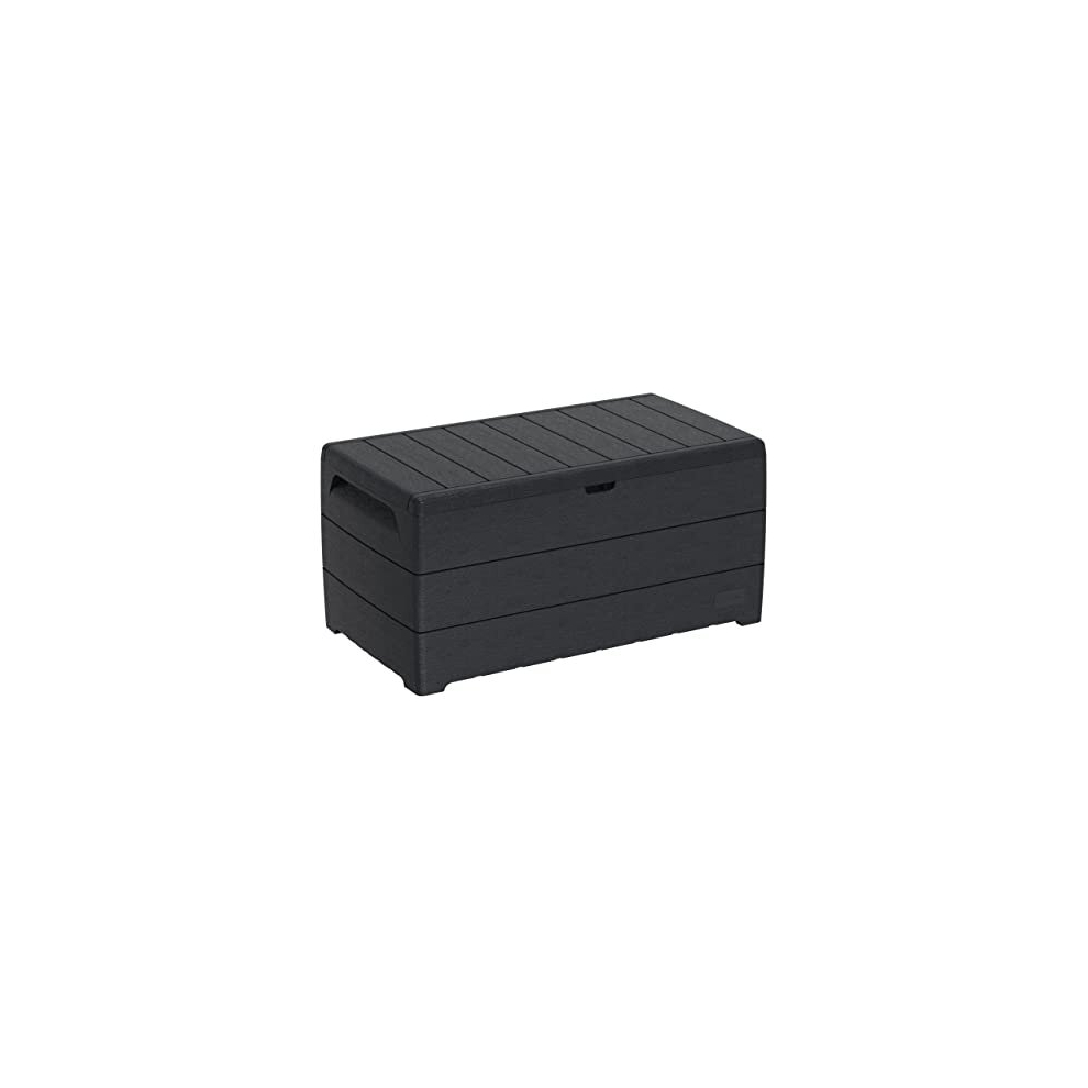 Duramax Cedargrain Durabox 416 Litre/ 110 Gallon, Outdoor Plastic Deck Box and Garden Furniture Organizer, Woodgrain Texture, Lockable Plastic Cushion