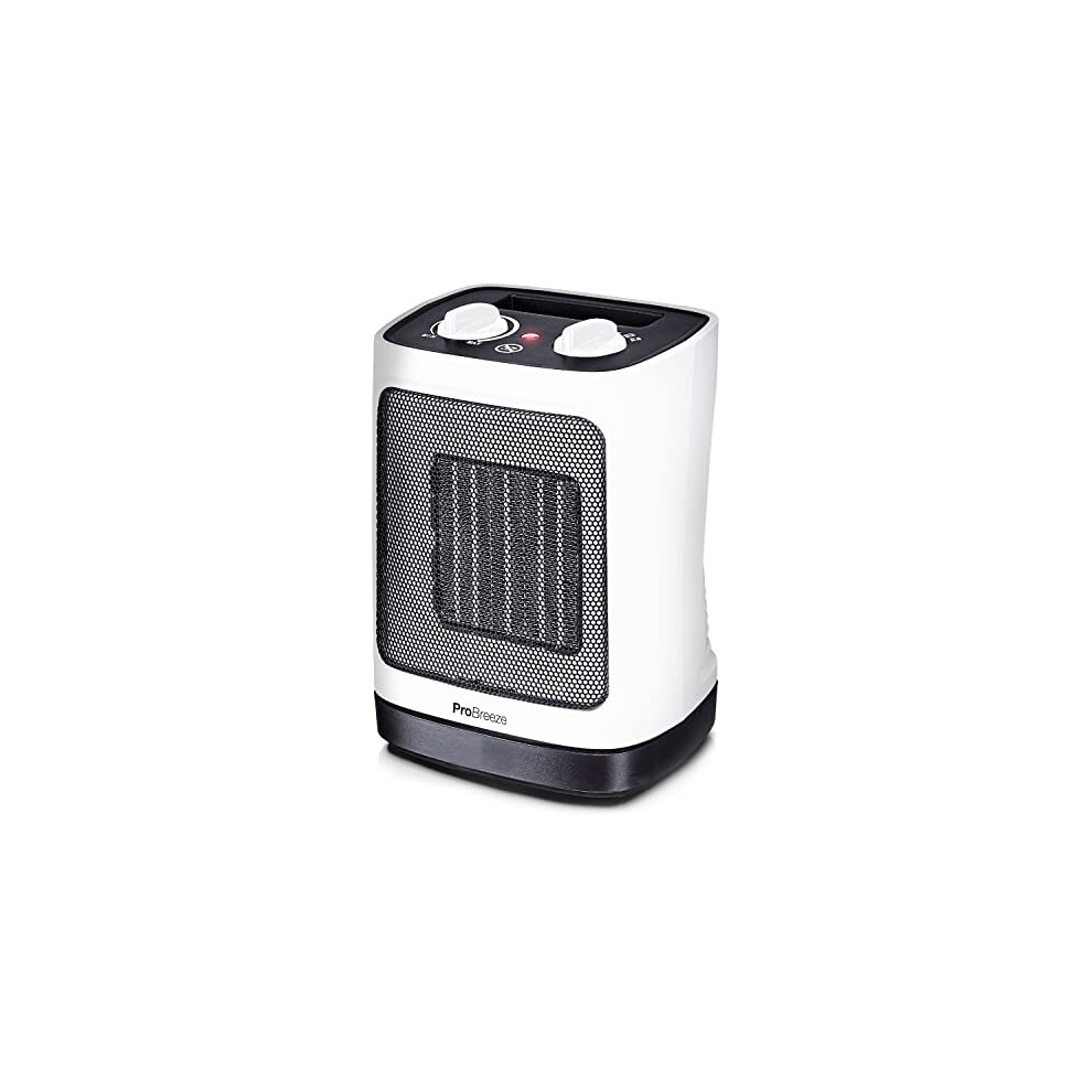 Pro Breeze? 2000W Ceramic Fan Heater - Electric Heater with Automatic Oscillation, Thermostat, 2 Heat Settings & Tip-Over Protection - Portable Heater