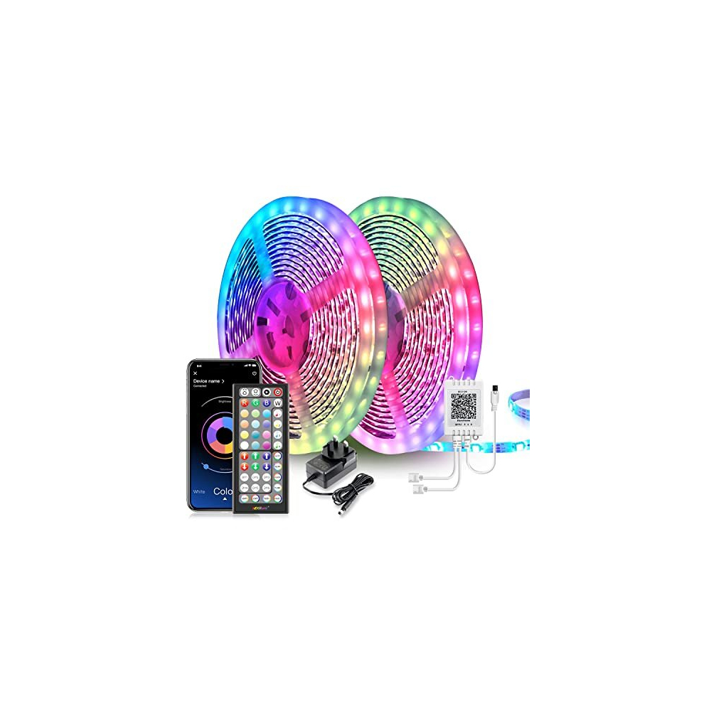 Mexllex Led Strip Lights 30M (2 Rolls Of 15M) Ultra-Long Music Sync, App Control With Remote, Rgb Tape For Bedroom