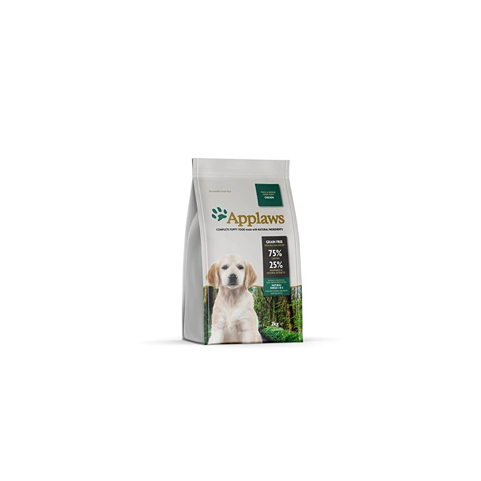 Applaws Complete and Grain Free Dry Puppy Food, Chicken for Small and Medium Puppies 2kg