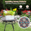 Costway Mosaic Outdoor Side Table Round End Table Weather Resistant Ceramic Tabletop 2