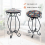 Costway Mosaic Outdoor Side Table Round End Table Weather Resistant Ceramic Tabletop 3