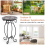 Costway Mosaic Outdoor Side Table Round End Table Weather Resistant Ceramic Tabletop 4