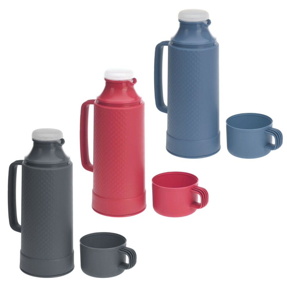 1L Flask Glass Vacuum Insulated Tea Coffee Hot