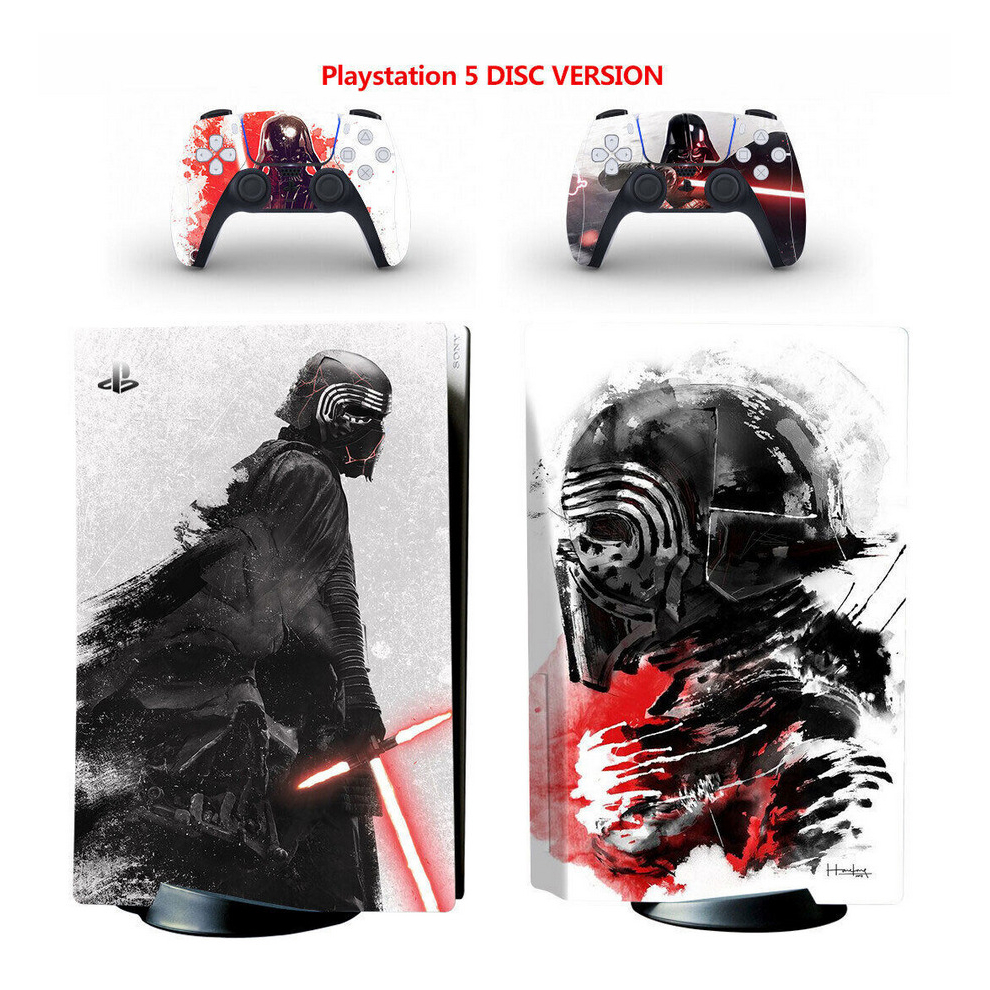 Newjass Skin Sticker For Ps5 Console Controllers Disc Version Vinyl Cover Star Wars