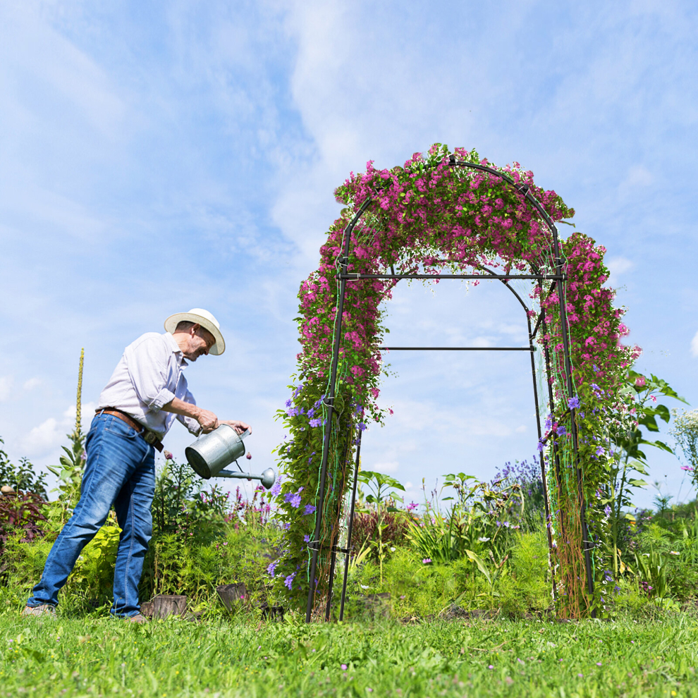 230CM Metal Garden Arch Heavy Duty Arbor Climbing Trellis Pergola Decoration