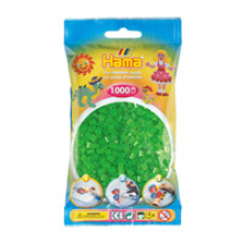Hama 1000 Midi Beads In Bag Cylindrical Plastic - Neon Green