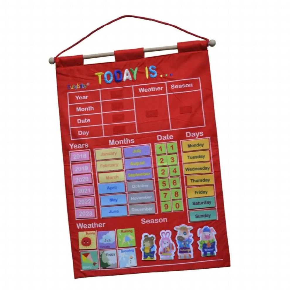 Calendar Wall Chart for Kids Weather Season Date Week Months Learning ...