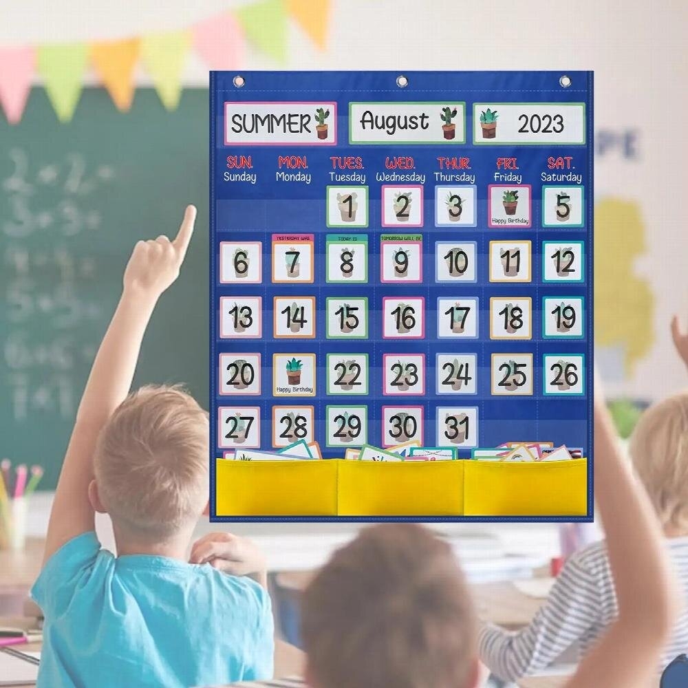 Monthly Calendar Pocket Chart Classroom Organized Chart for Home ...