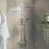 Bathroom Mixer Shower Thermostatic Dual Head Round Rainfall Head Handset Chrome 2
