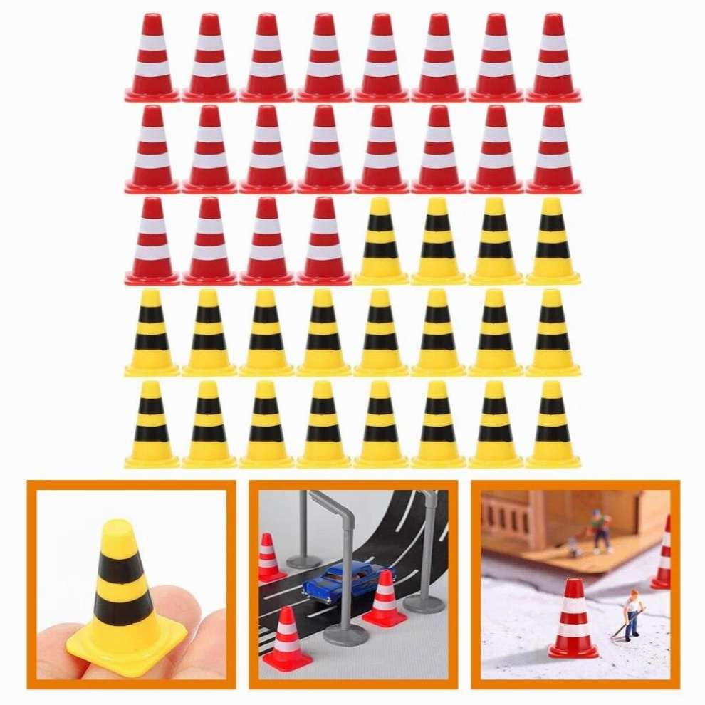 40 Pcs Safety Cone Road Traffic Toys Child Mini Roadblock Model Plastic Roadblocks 885678147536