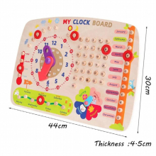 Children Calendar Clock Wooden Toys Montessori Parish Learning Time Activity Set Season Date Cognitive Learning Games For Kids