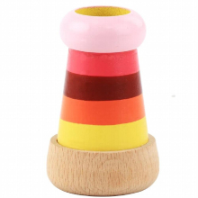 Rainbow Wooden Magical Mini Kaleidoscope Bee Eye Effect Polygon Prism Children Toy