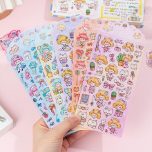 Puffs DIY Phone Case Stickers Cartoon Childrens Stickers Gilt-edged Waterproof PVC Decorative Material 6psc