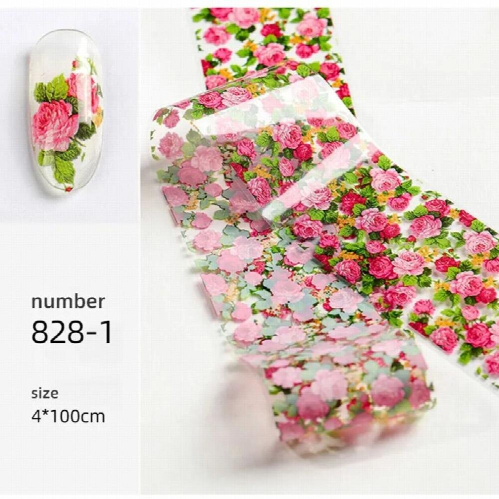 10 colours Nail Leaf Stickers Varnish Mix Rose Flower Transfer Foil Nails Decal Cursors For Nail Art Decoration Manicure D