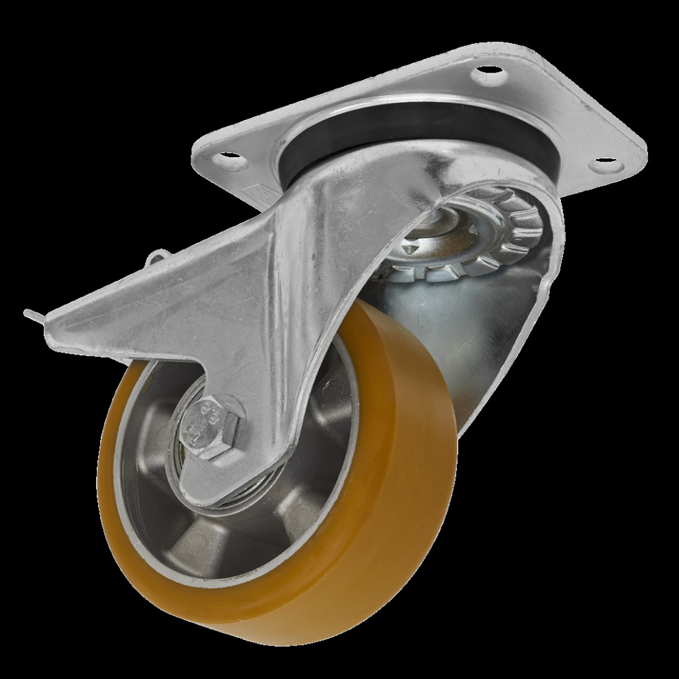 Sealey Castor Wheel Swivel Plate With Total Lock Ø125mm