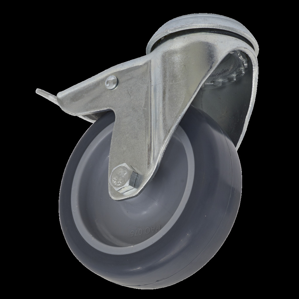 Sealey Castor Wheel Bolt Hole Swivel With Total Lock Ø75mm