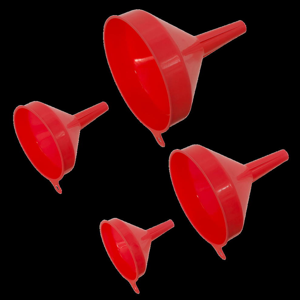 Sealey Funnel Set 4Pc Economy Fixed Spout