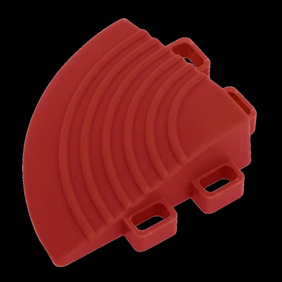 Polypropylene Floor Tile Corners 60 x 60mm Red - Pack of 4