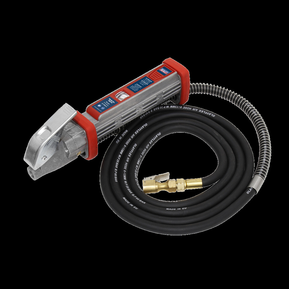 Sealey Tyre Inflator 2.7M Hose With Clip-On Connector