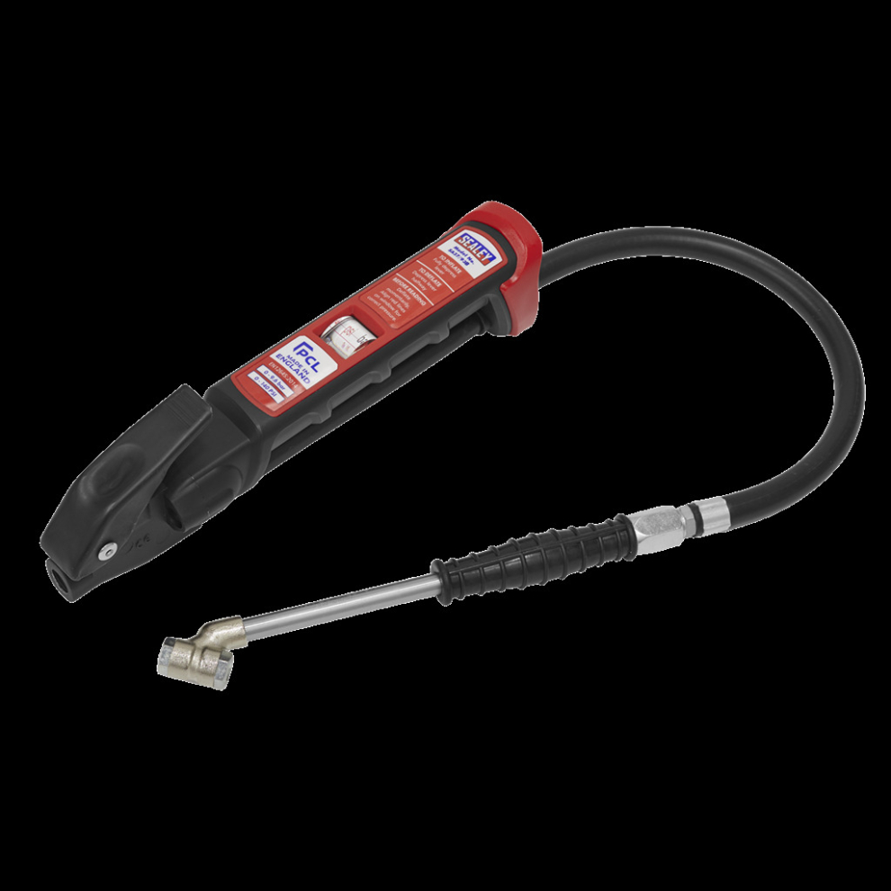 Sealey Anodised Tyre Inflator With Twin Push-On Connector