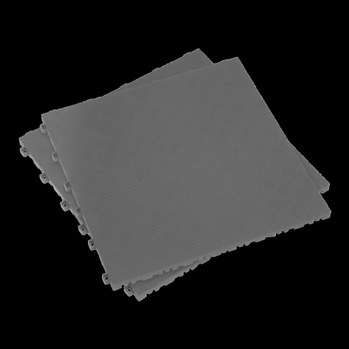 Sealey Polypropylene Floor Tile 400 x 400mm - Grey Treadplate - Pack of 9