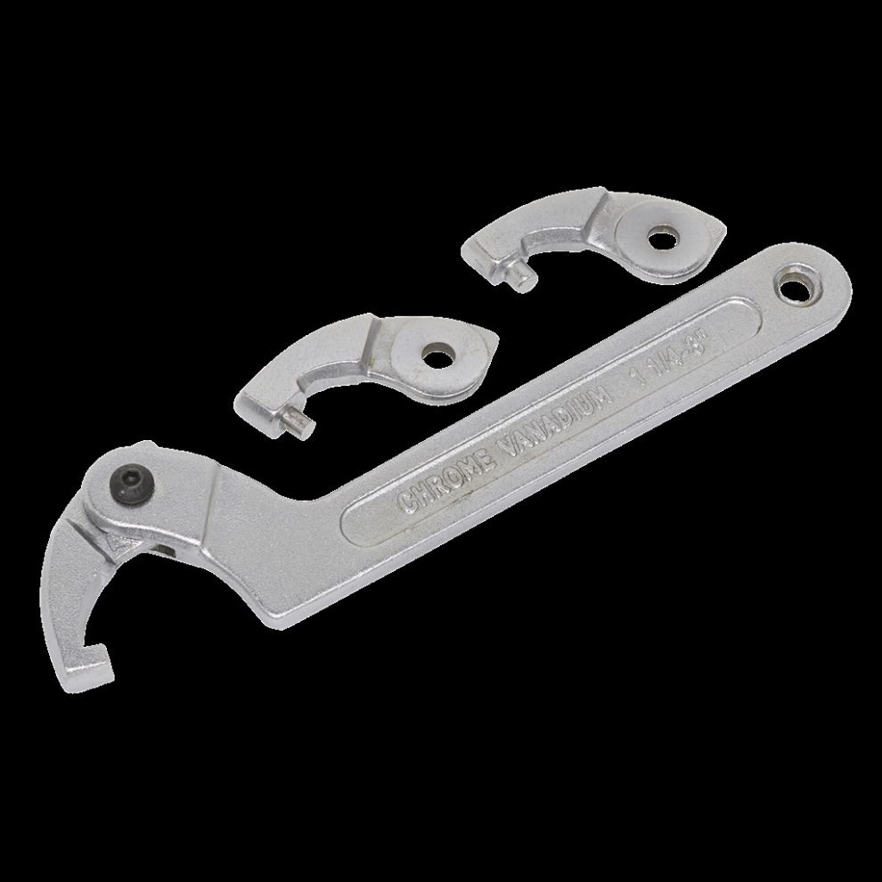 Sealey Adjustable C Spanner - Hook & Pin Wrench Set 4Pc 32-76Mm
