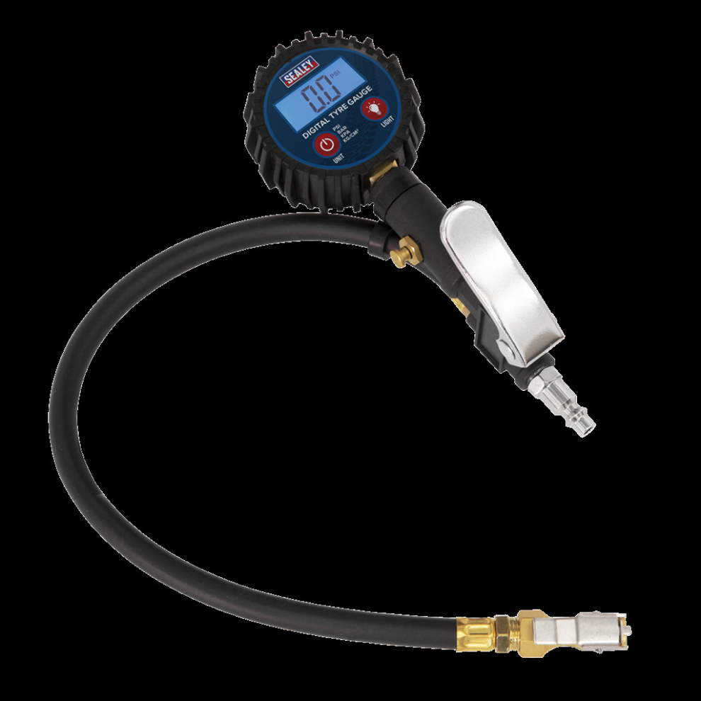 Sealey Digital Tyre Inflator With Clip-On Connector